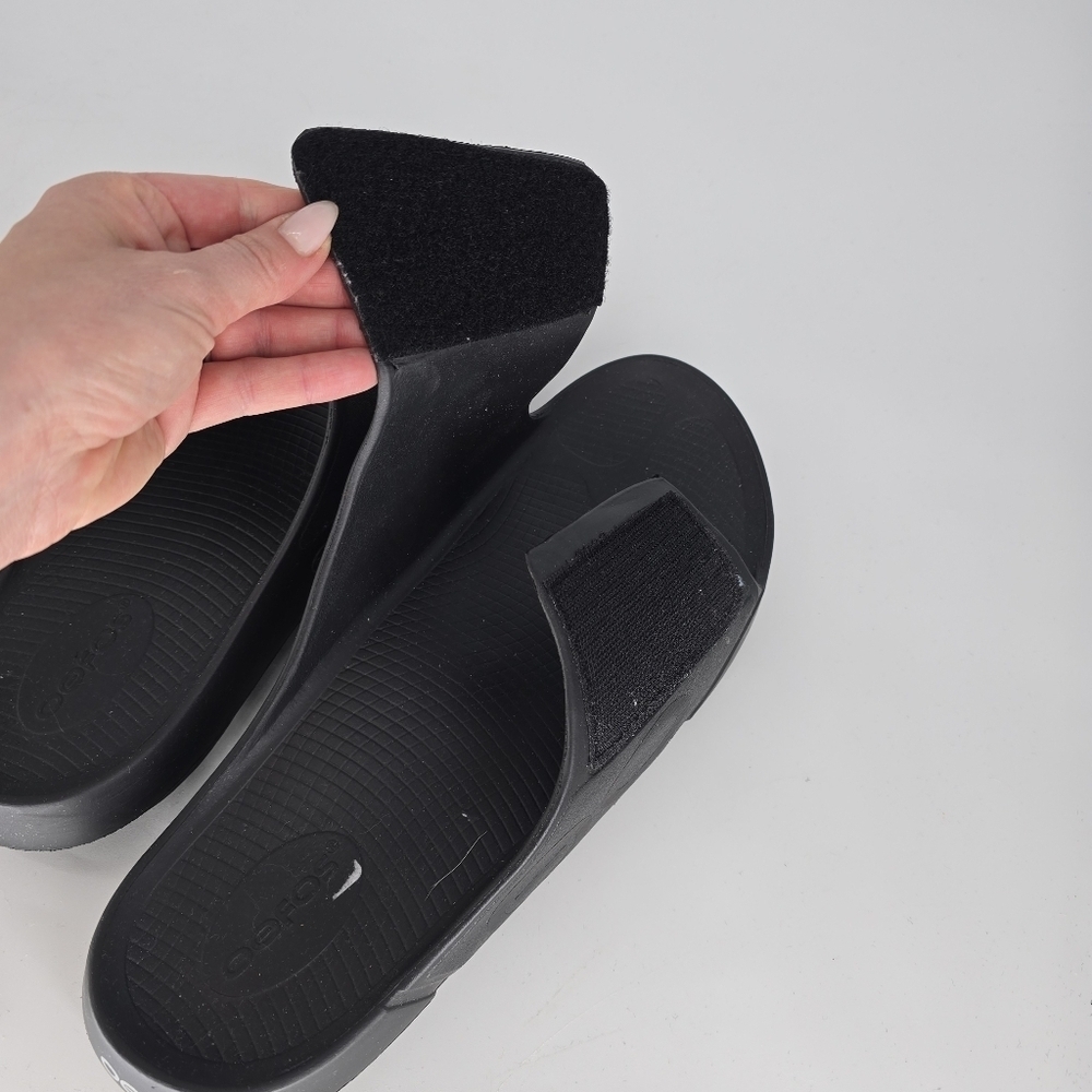 oofos OOahh Sport Flex slide Sandal - Matte black size mens 15 - Picture 8 of 11